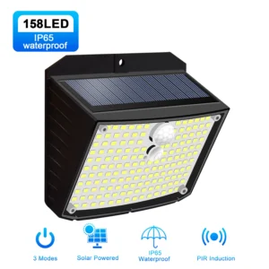 מנורת קיר סולארית 158 LED עם חיישן תנועה