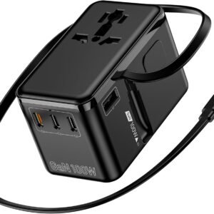 מתאם אוניברסלי לנסיעות 70W GaN – מתאם תקע בינלאומי 6 ב-1