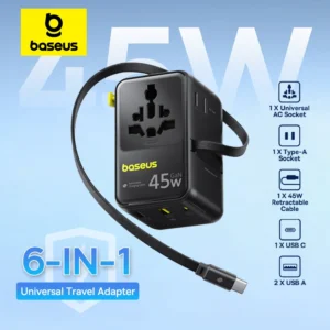 מטען Baseus 6-IN-1 GaN אוניברסלי 45W/70W