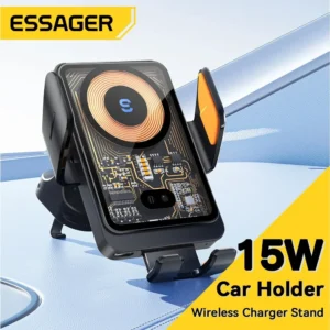 מטען אלחוטי Essager 15W עם מעמד אוורור לטלפונים Samsung