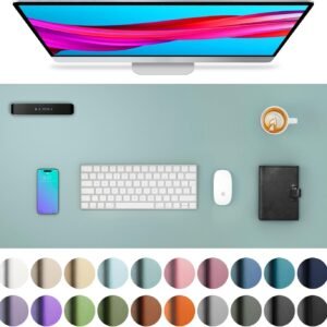 פד שולחן עור PU ב-$8.99 — כחול תכלת 🖥️