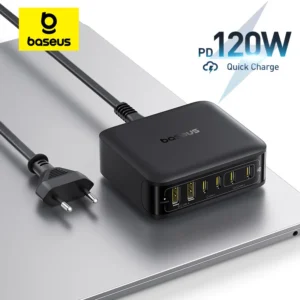 מטען שולחני Baseus 120W מהיר 6 ב-1