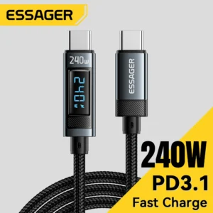 כבל Essager 240W USB Type C ל-USB C