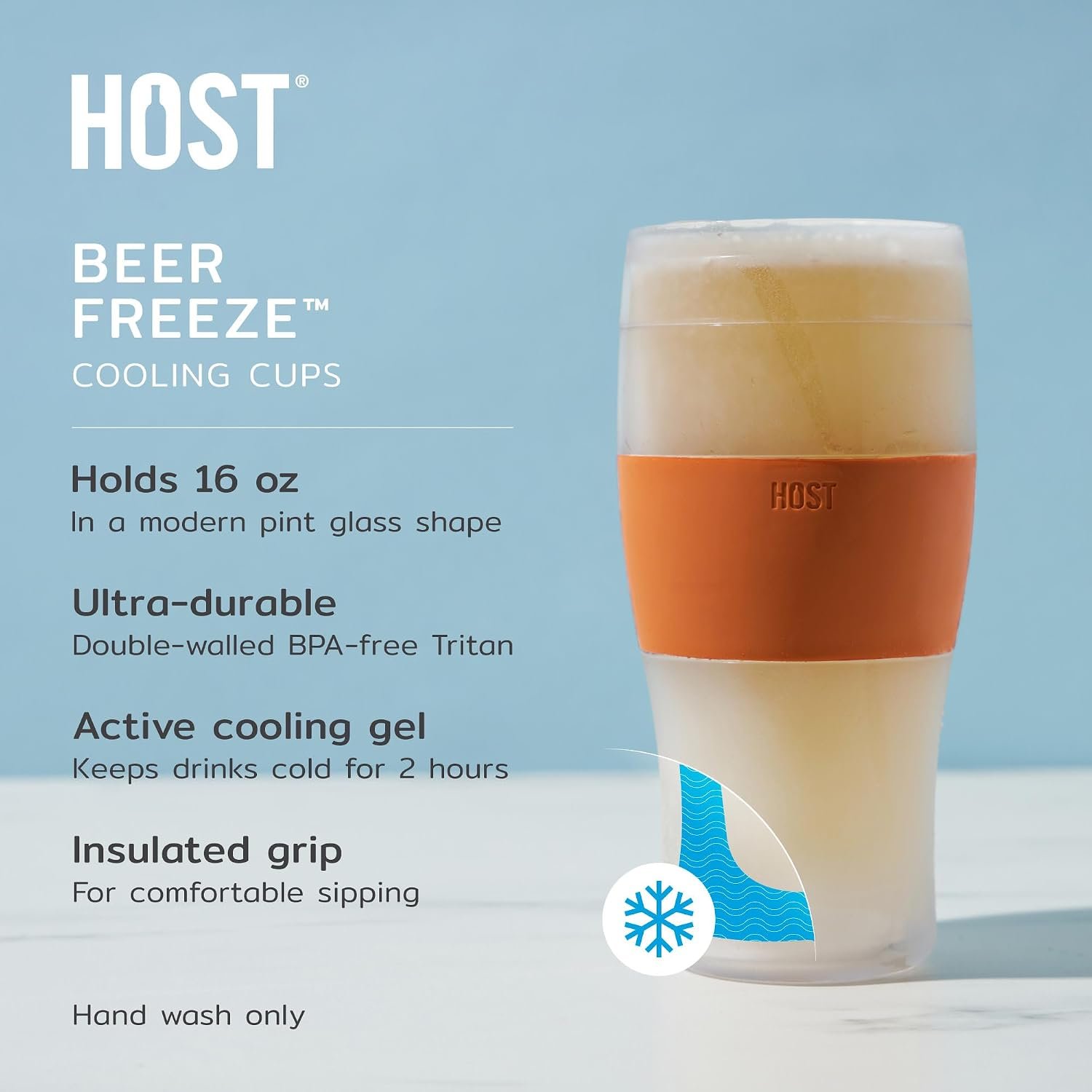 כוסות בירה Host FREEZE סט של שניים 473 מ״ל