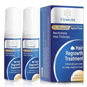 TOMUM 5% קצף מינוקסידיל לגברים ונשים – טיפול לצמיחה מחודשת של שיער