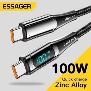 כבל טעינה USB-C ל-USB-C מהיר 100W/5A