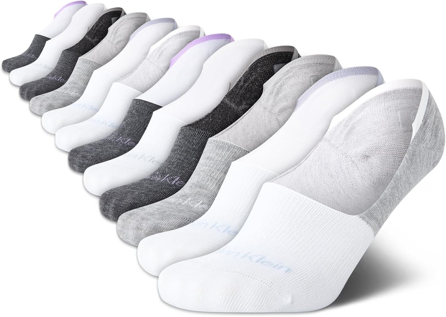 מארז 12 גרביים קלות משקל בלתי נראות של Calvin Klein לנשים