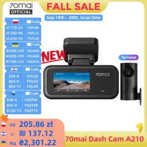 70mai A210 מצלמת דאש 1080p עם GPS ו-Wi-Fi6