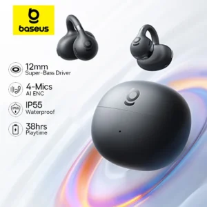 אוזניות אלחוטיות Baseus BC1 Ear Clip Earbuds Open Ear Bluetooth 6.0