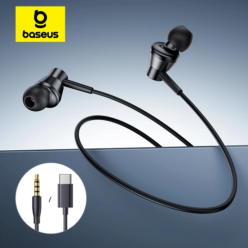 אוזניות Baseus Encok CZ11/HZ11 עם חיבור Type-C ו-3.5mm