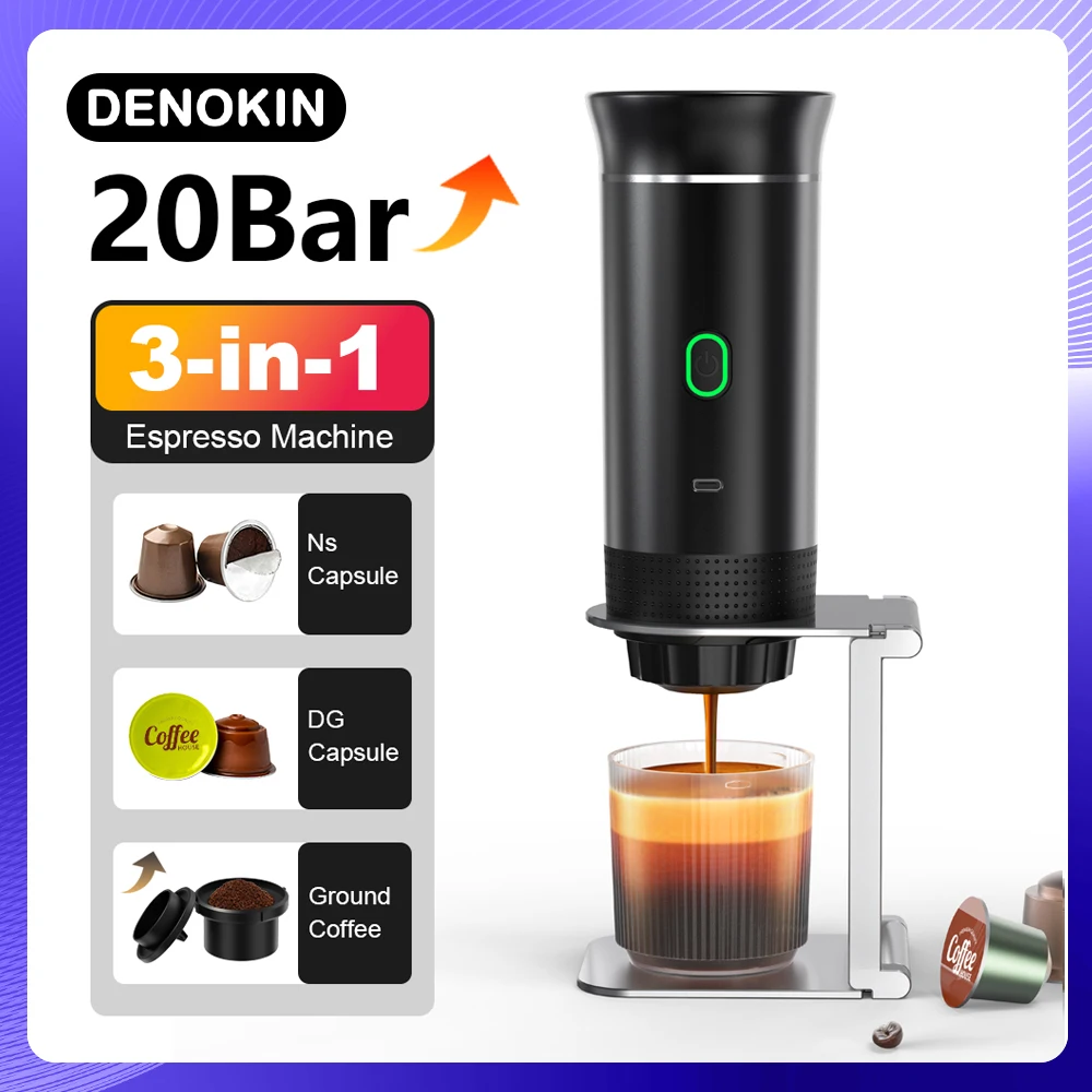 מכונת קפה אספרסו ניידת חשמלית אלחוטית 3 ב-1