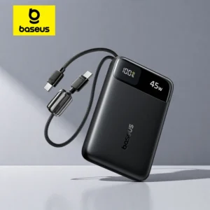 סוללת גיבוי Baseus 45W 20000mAh עם כבל USB-C כפול