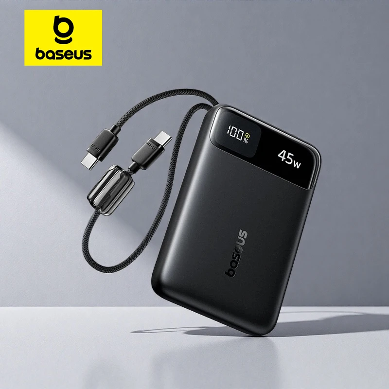 סוללת גיבוי Baseus 45W 20000mAh עם כבל USB-C כפול