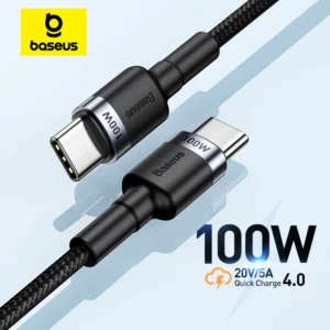 כבל Baseus USB-C ל-USB-C טעינה מהירה 100W