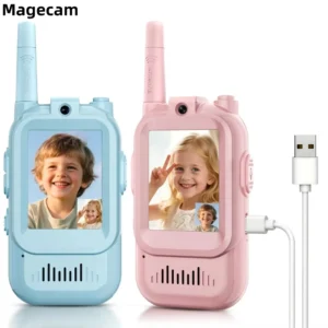 מדברי וידאו Magecam לילדים, 2 חבילות אינטרקום נטענים Walkie-talkie