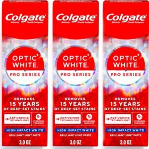משחת שיניים לבנה Optic White Pro של קולגייט, חבילה של 3, 85 גרם